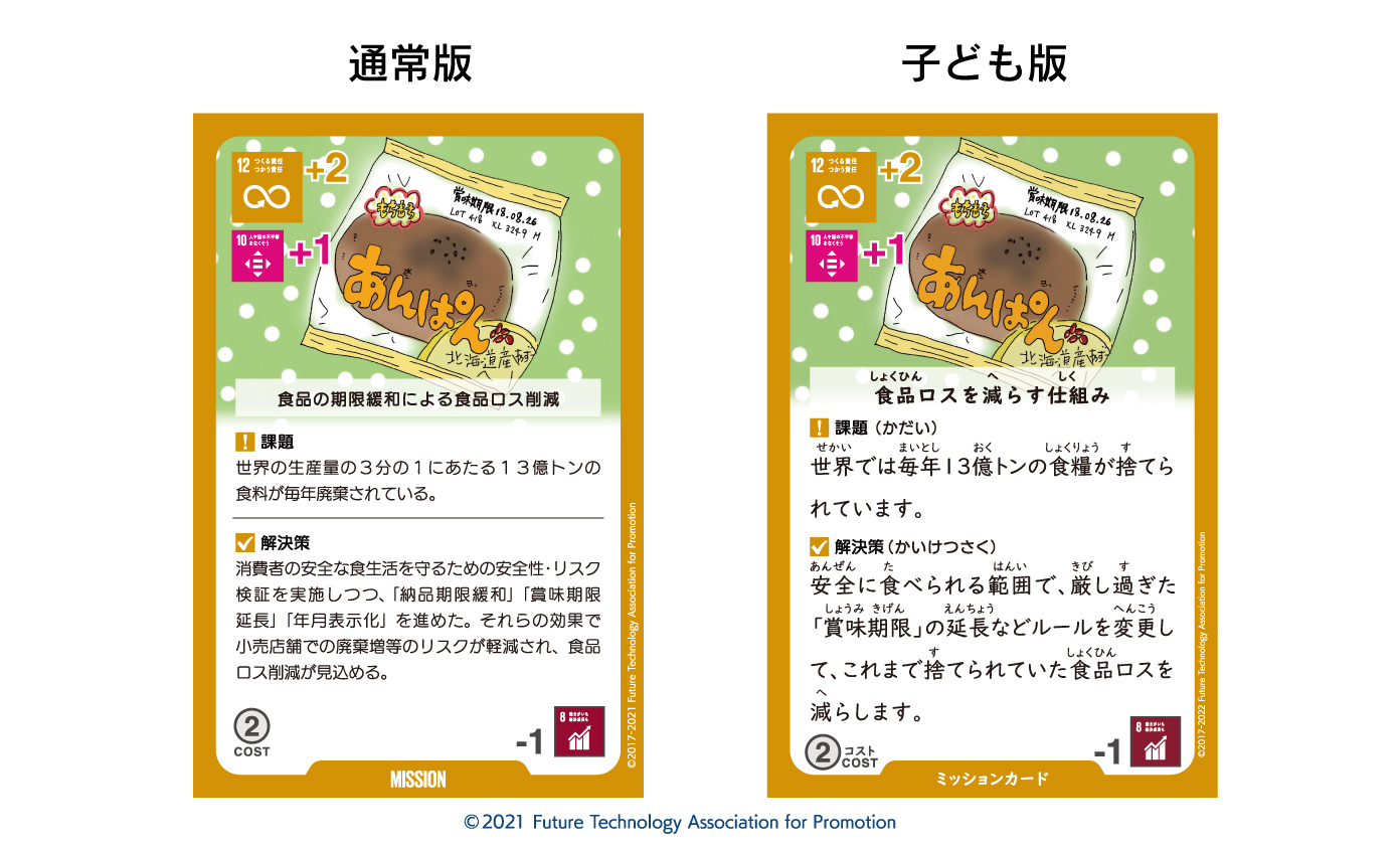 子ども版 SDGsボードゲーム 通常版と比較